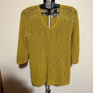 J. Jill V-Neck Sweater in Mustard Yellow